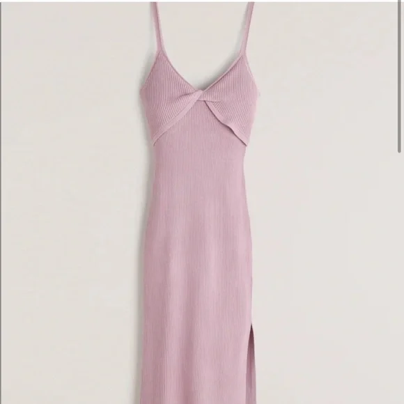NWT Abercrombie Lavendar Ribbed Midi Dress - Picture 1 of 5